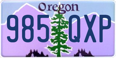 OR license plate 985QXP