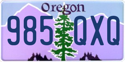 OR license plate 985QXQ