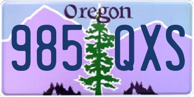OR license plate 985QXS