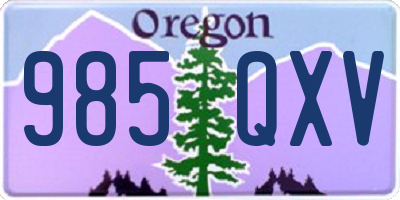 OR license plate 985QXV