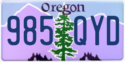 OR license plate 985QYD