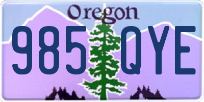 OR license plate 985QYE