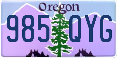 OR license plate 985QYG