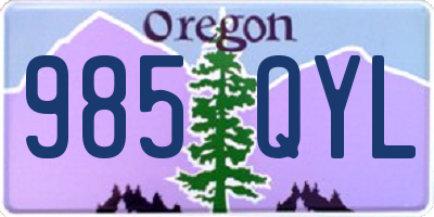 OR license plate 985QYL