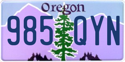 OR license plate 985QYN