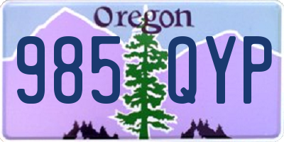 OR license plate 985QYP