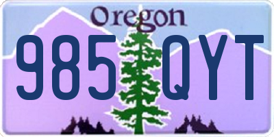 OR license plate 985QYT