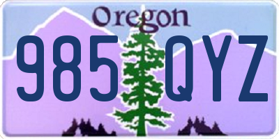 OR license plate 985QYZ
