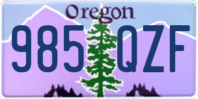OR license plate 985QZF