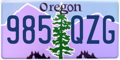OR license plate 985QZG