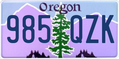 OR license plate 985QZK