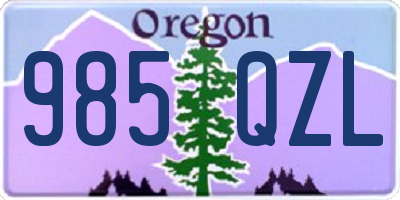 OR license plate 985QZL