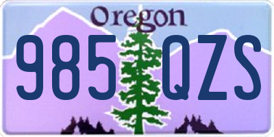 OR license plate 985QZS