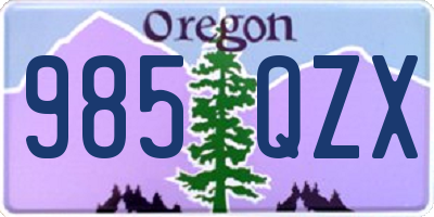 OR license plate 985QZX