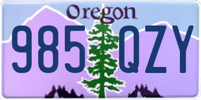 OR license plate 985QZY