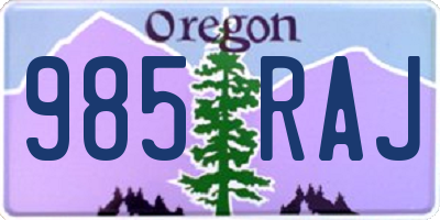 OR license plate 985RAJ