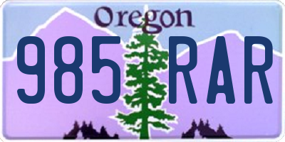 OR license plate 985RAR