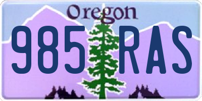 OR license plate 985RAS