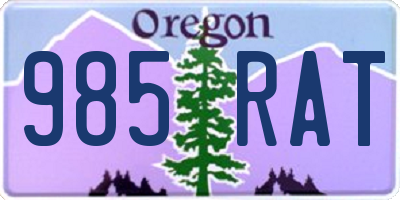 OR license plate 985RAT