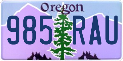 OR license plate 985RAU