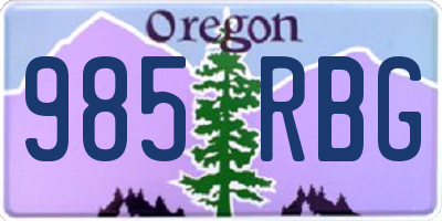OR license plate 985RBG