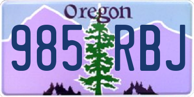 OR license plate 985RBJ