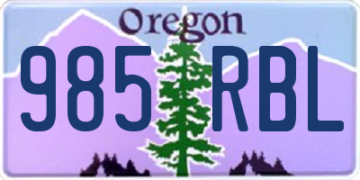 OR license plate 985RBL