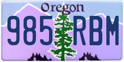 OR license plate 985RBM