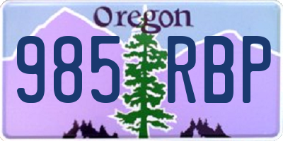 OR license plate 985RBP