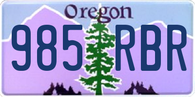OR license plate 985RBR
