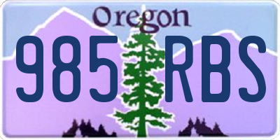 OR license plate 985RBS