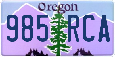 OR license plate 985RCA