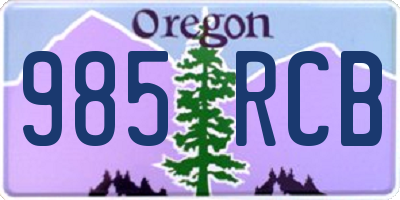 OR license plate 985RCB