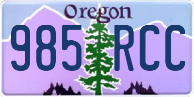 OR license plate 985RCC