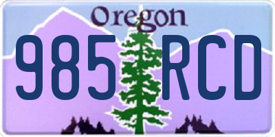 OR license plate 985RCD