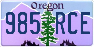 OR license plate 985RCE