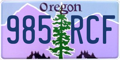 OR license plate 985RCF