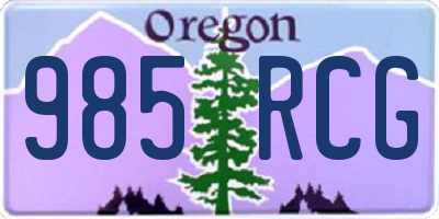 OR license plate 985RCG