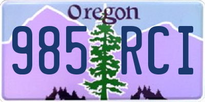OR license plate 985RCI
