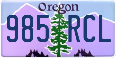 OR license plate 985RCL