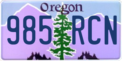 OR license plate 985RCN