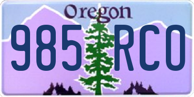 OR license plate 985RCO