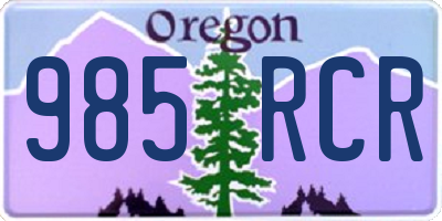 OR license plate 985RCR