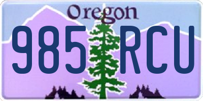 OR license plate 985RCU