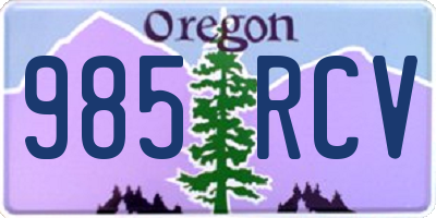 OR license plate 985RCV