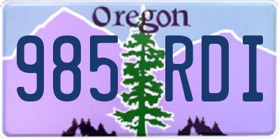 OR license plate 985RDI