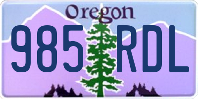 OR license plate 985RDL