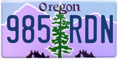OR license plate 985RDN