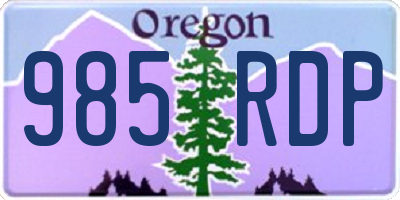OR license plate 985RDP