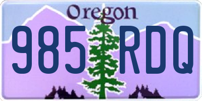 OR license plate 985RDQ